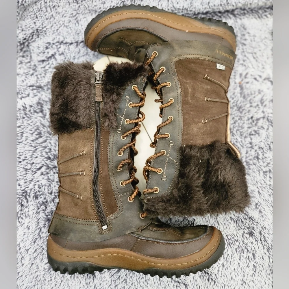 MERRELL Decora Prelude Winter Snow Boot Waterproof Faux Fur Tall 200g Women's 7